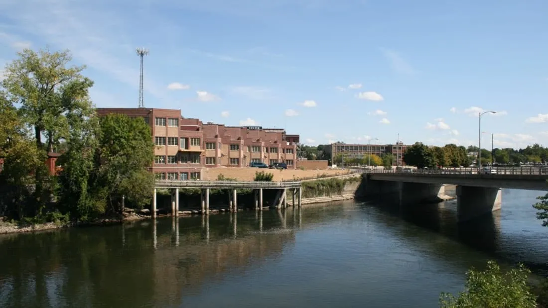 View of East Bank Townhomes from across the St. Joe River.