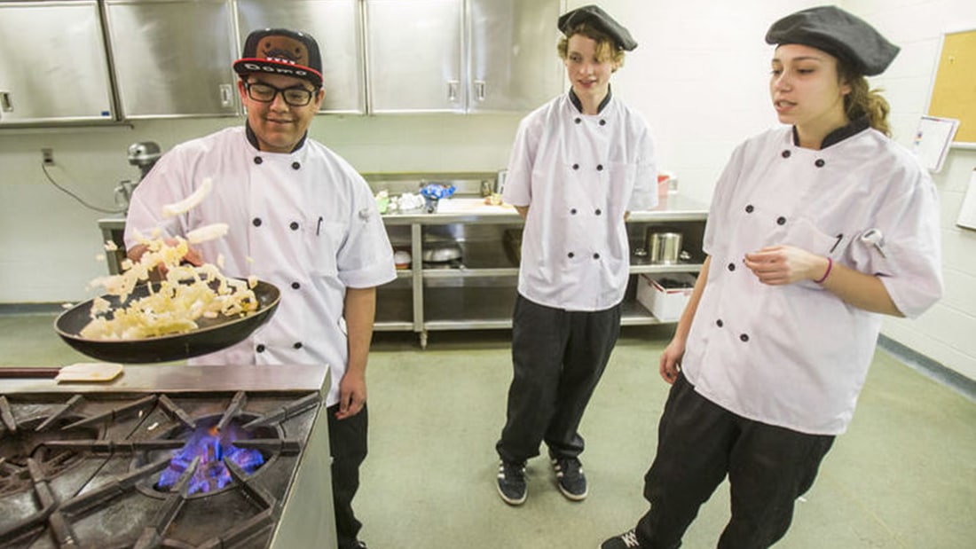 Crossing students in 701 Niles Kitchen